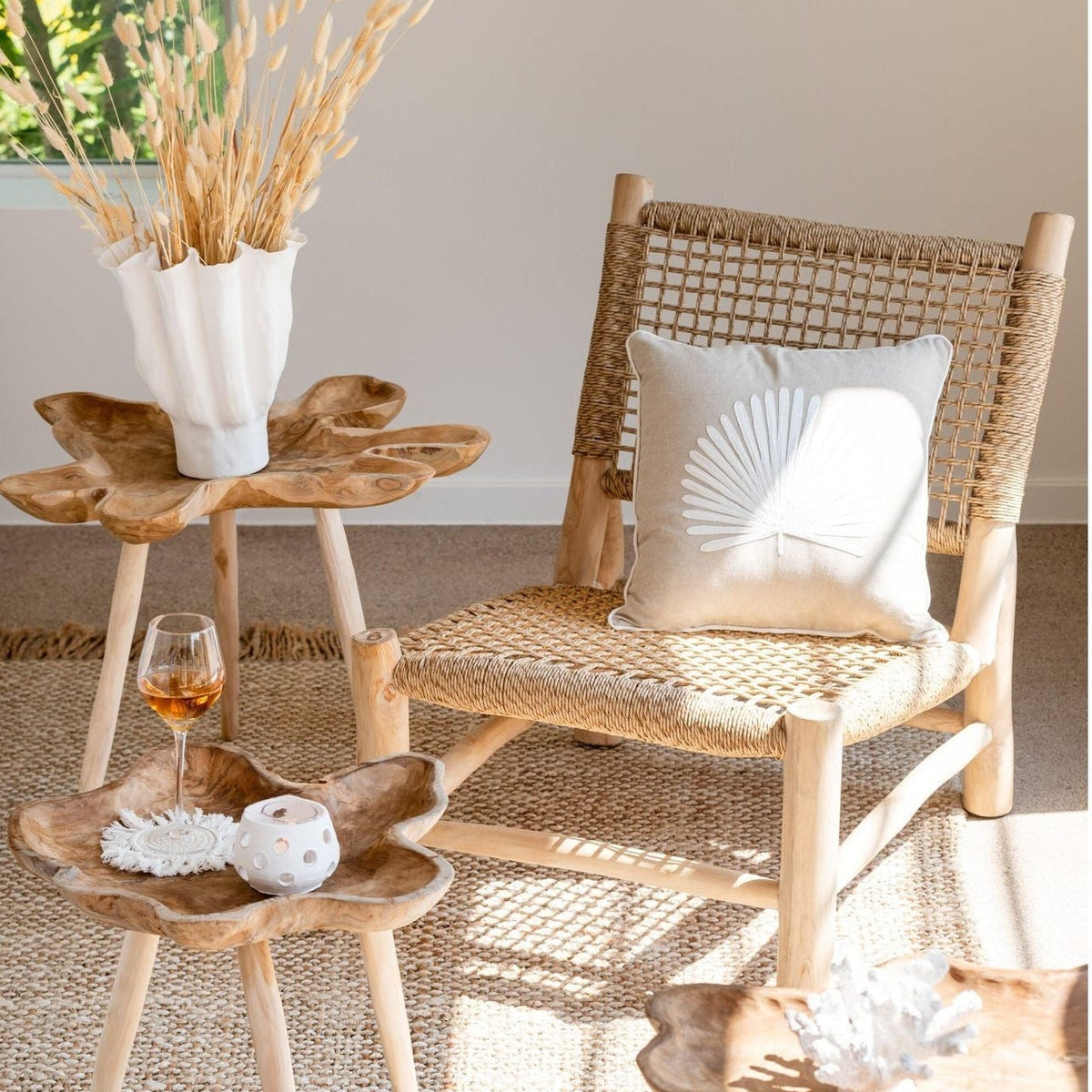Sillón Vita Madera de teca/Plástico natural J-Line