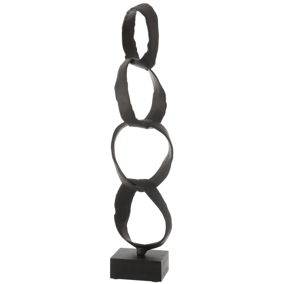 Figura Anillos Sobre Pie Aluminio Negro Grande J-Line