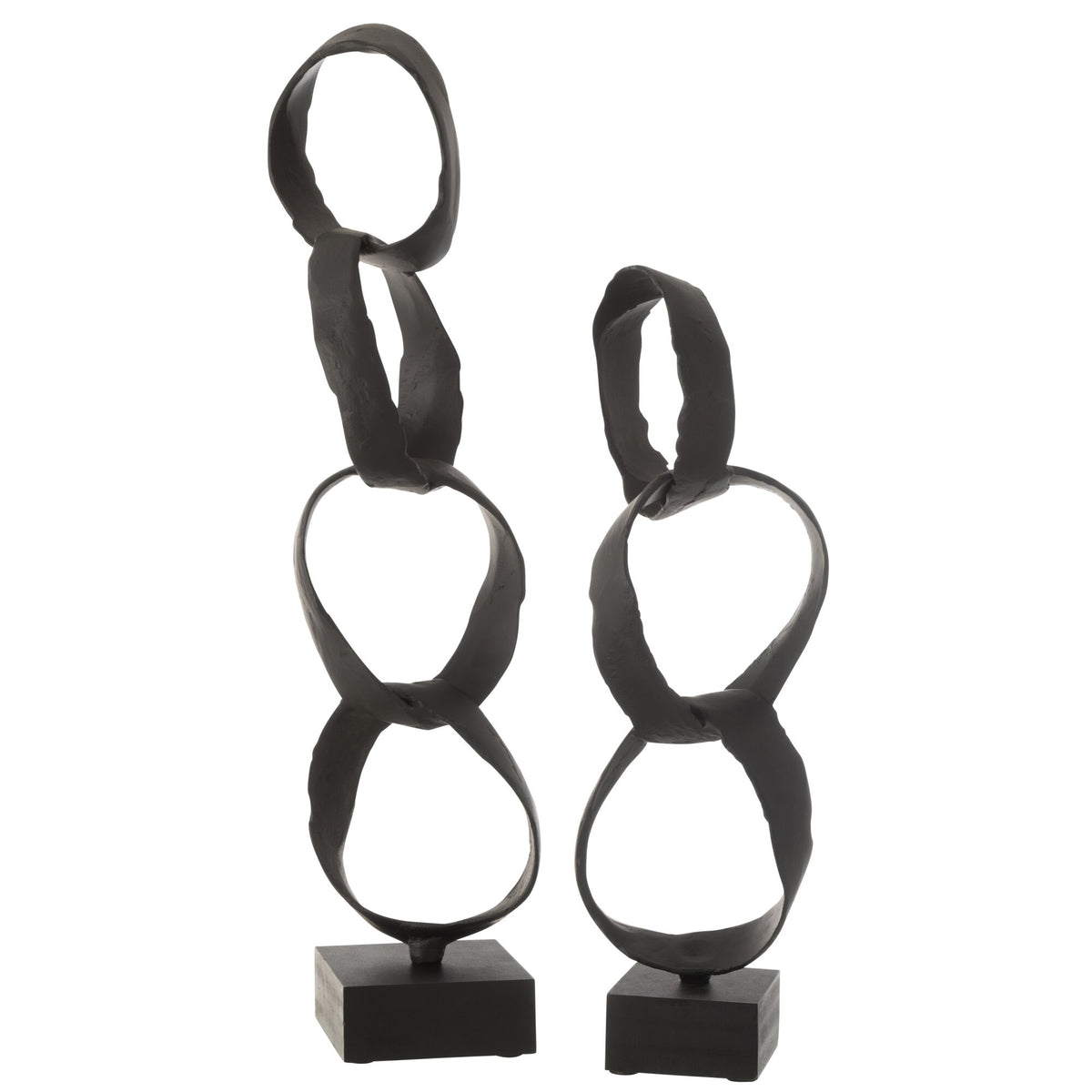 Figura Anillos Sobre Pie Aluminio Negro Grande J-Line