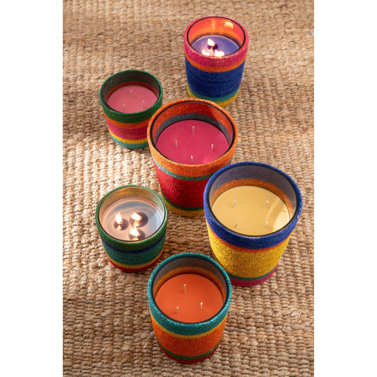Vela aromática Cesta Rosa Mezcla de Ceras Pequeña-45 Horas Set de 2 J-Line