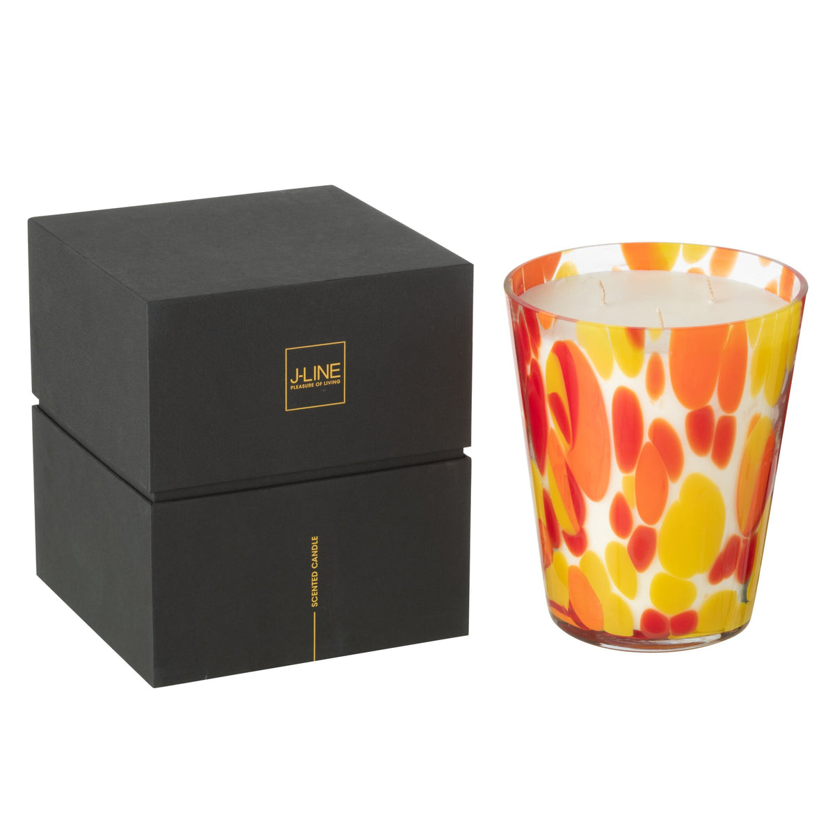 Vela aromática Noa Rojo/Amarillo Grande 95 horas J-Line