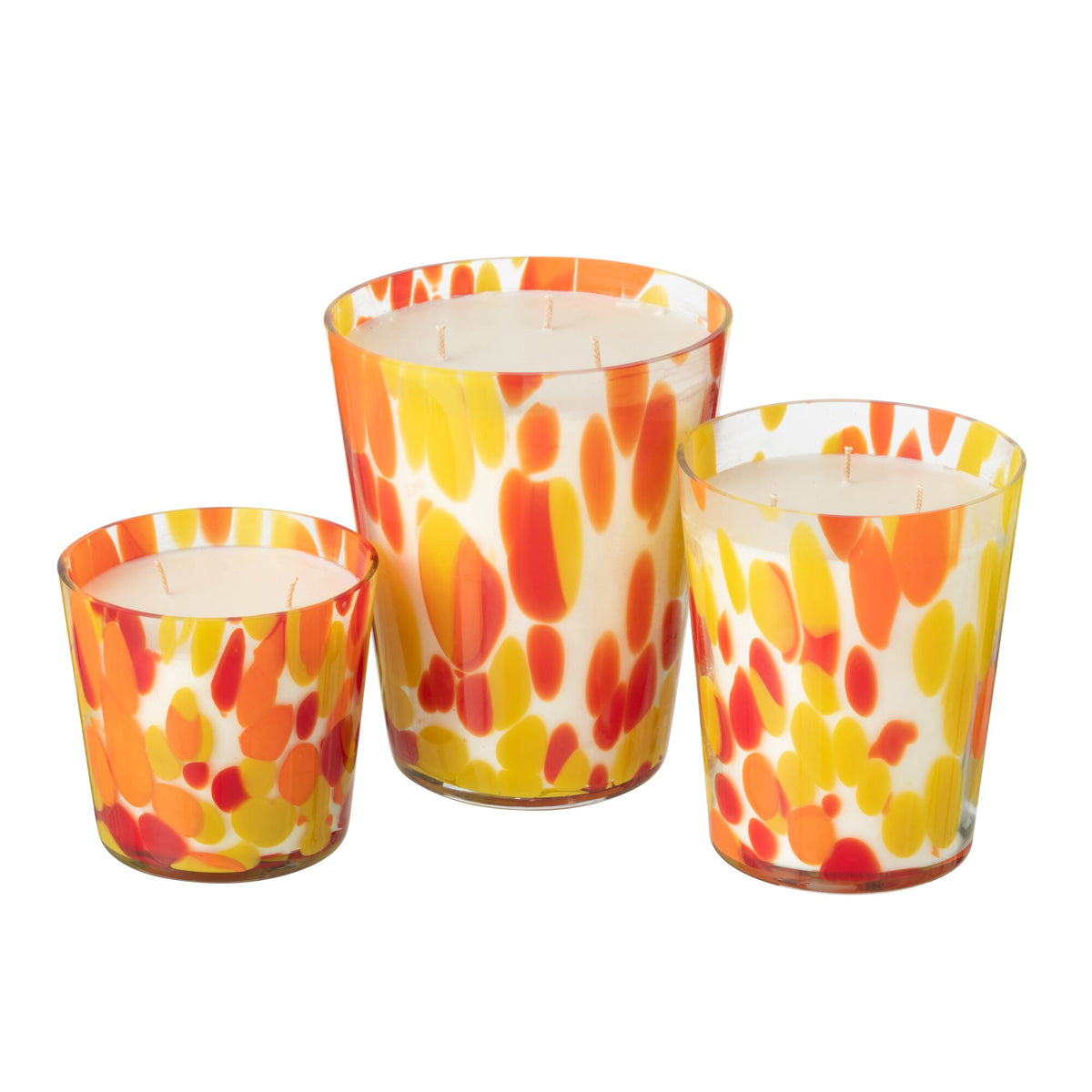 Vela aromática Noa Rojo/Amarillo Grande 95 horas J-Line