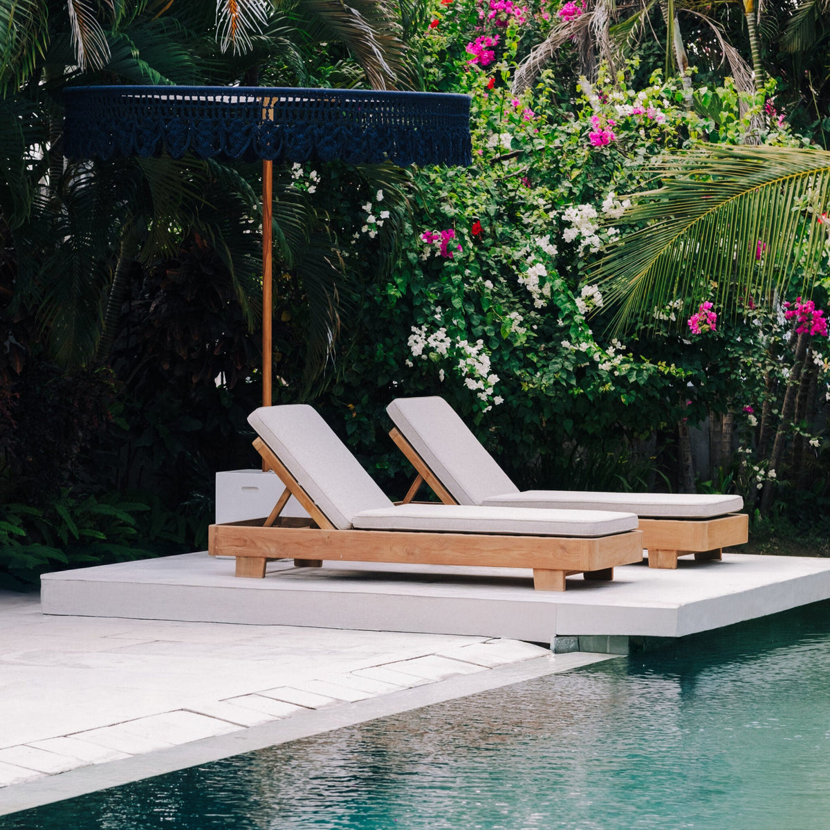 Handgeknoopte Parasol - Luxor Blauw 250cm - Handgeknoopte parasol - Todo Bien - livinglovely.nl