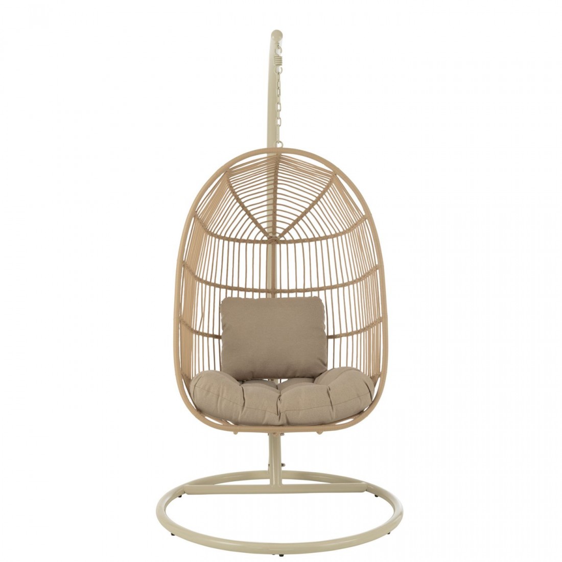 Hangstoel Egga Metaal/Koord Beige - Hangstoel - J-Line - livinglovely.nl