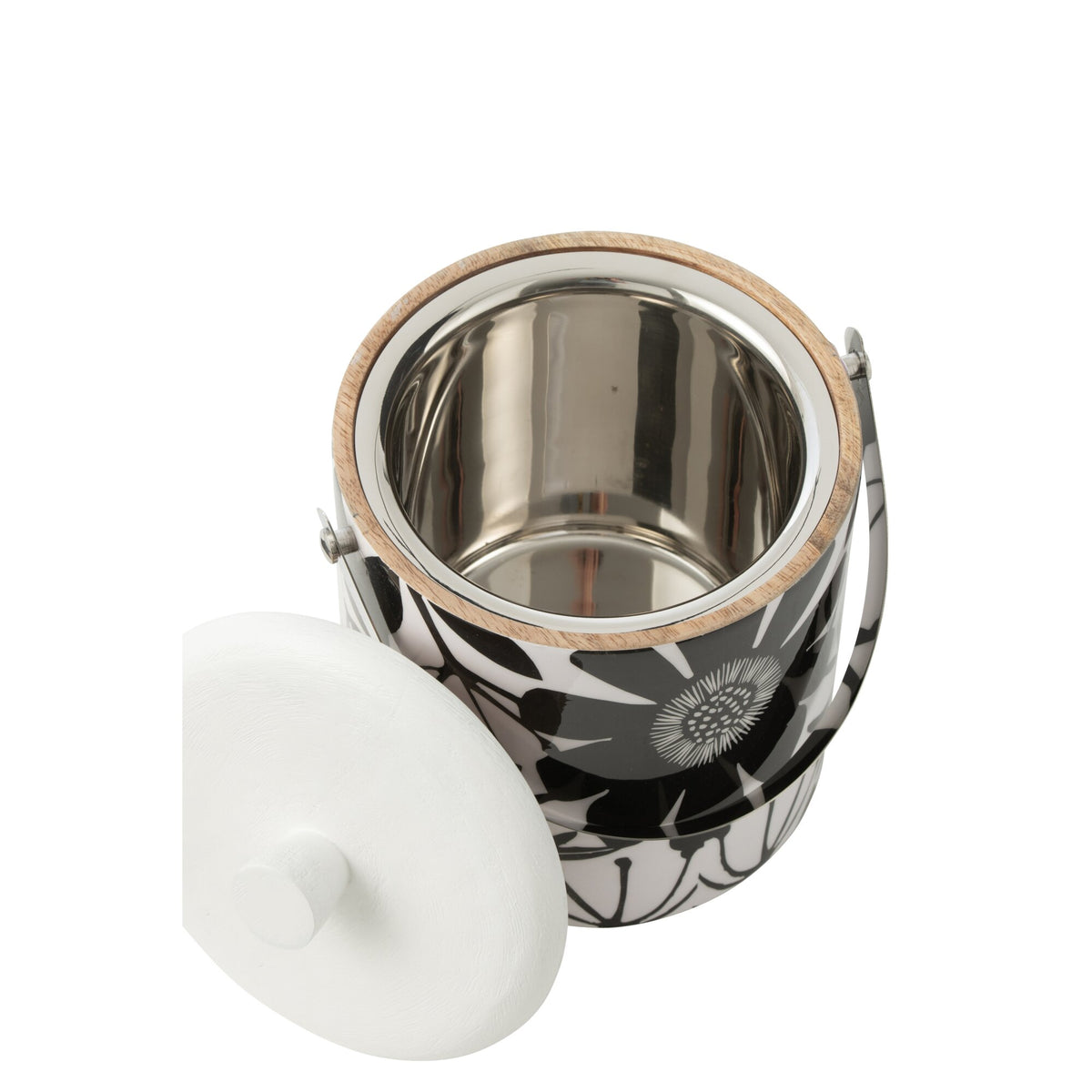 Cubo de hielo para flores Madera de mango Negro/Blanco J-Line