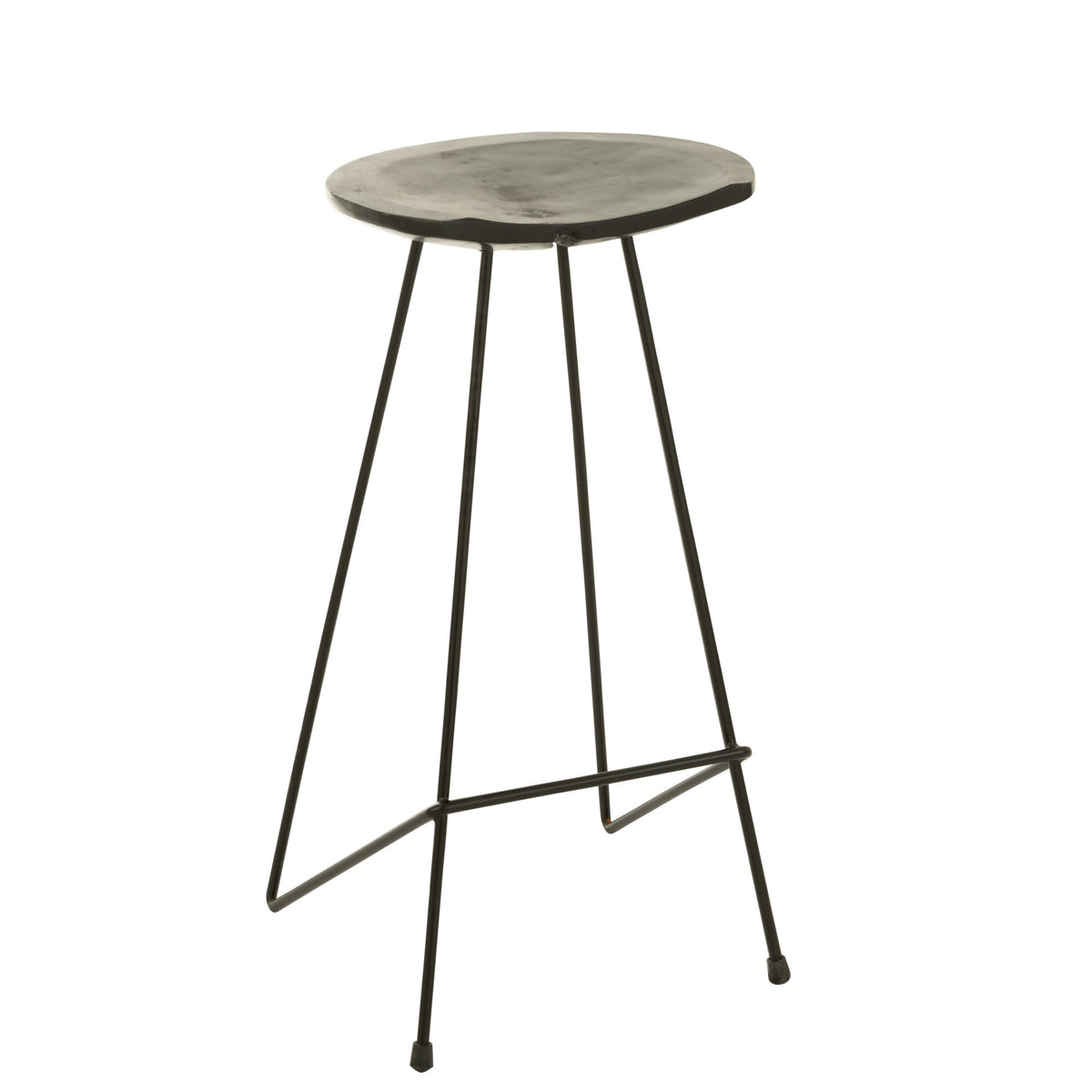 Taburete de bar J-Line Madera de teca/Hierro negro