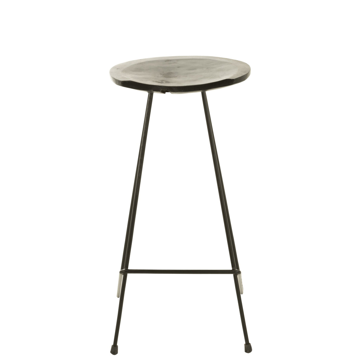 Taburete de bar J-Line Madera de teca/Hierro negro