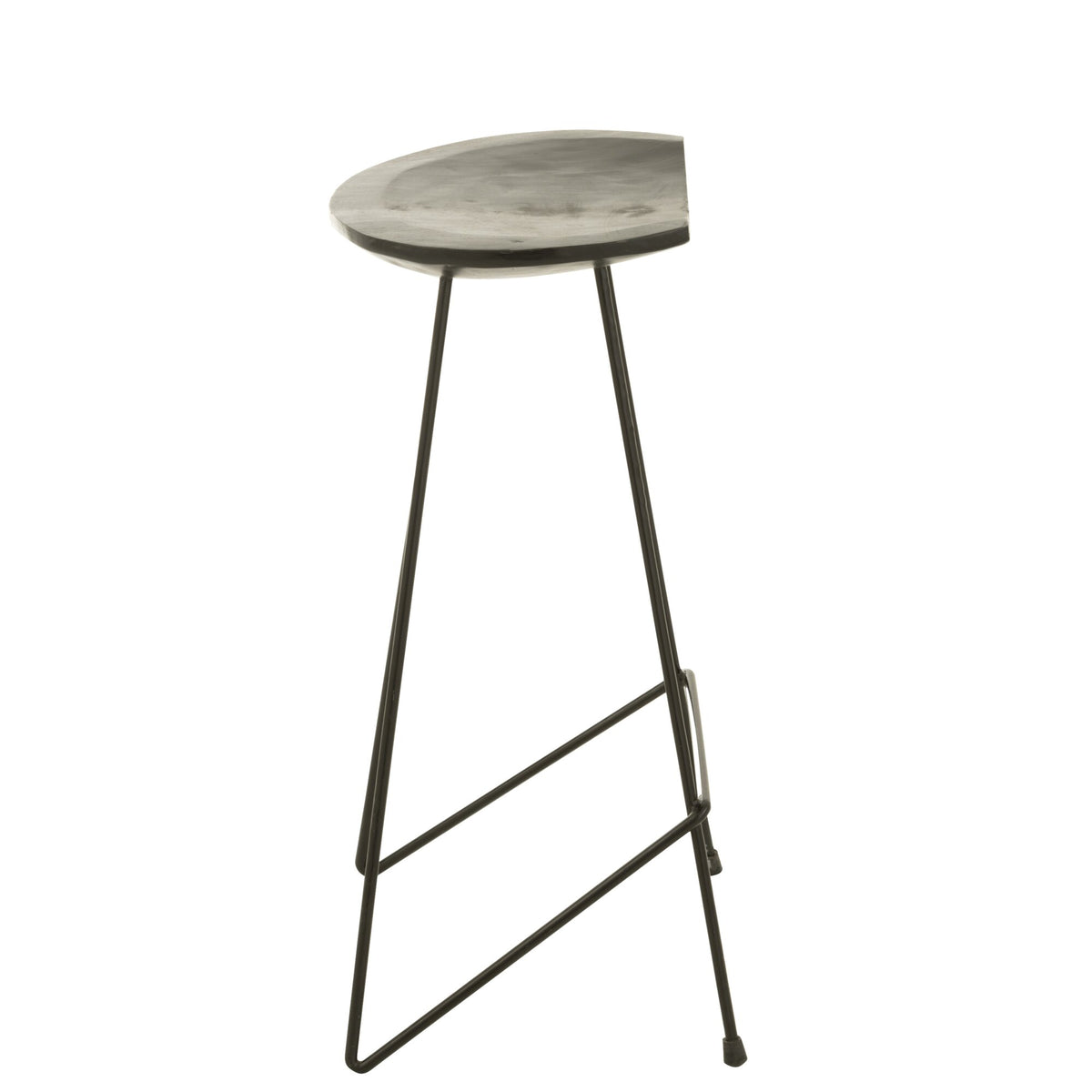 Taburete de bar J-Line Madera de teca/Hierro negro