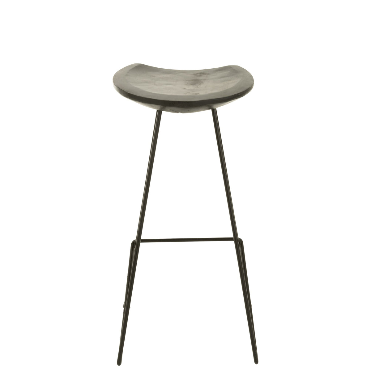 Taburete de bar J-Line Madera de teca/Hierro negro