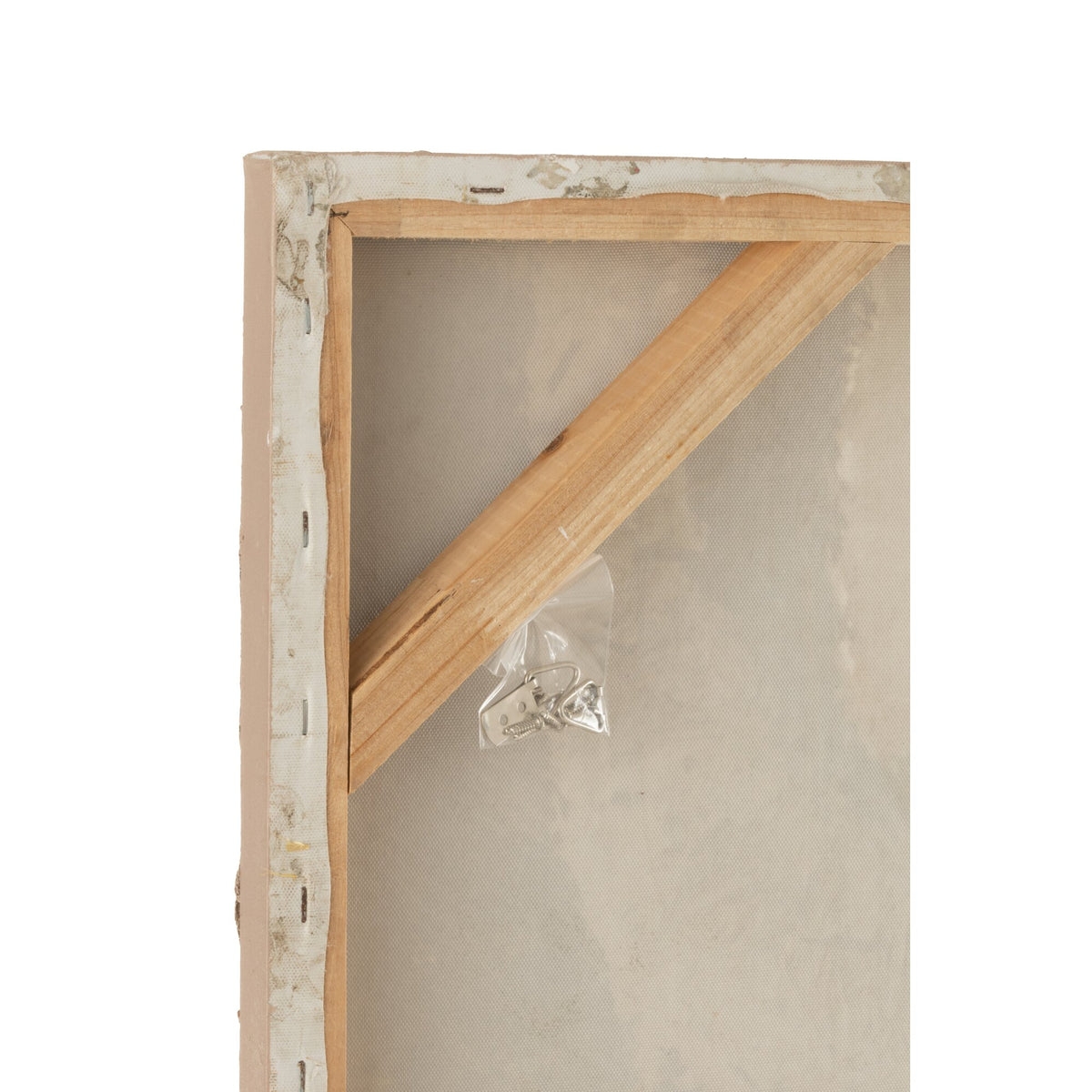 Decoración de pared Ibiza lienzo pintura crema blanco set de 2 J-Line