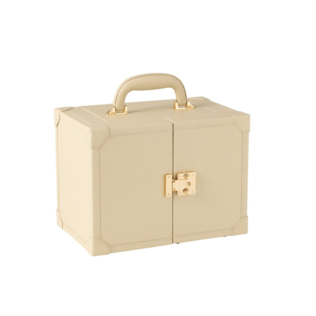 Maletín de Joyas con Asa de Polipiel Beige J-Line