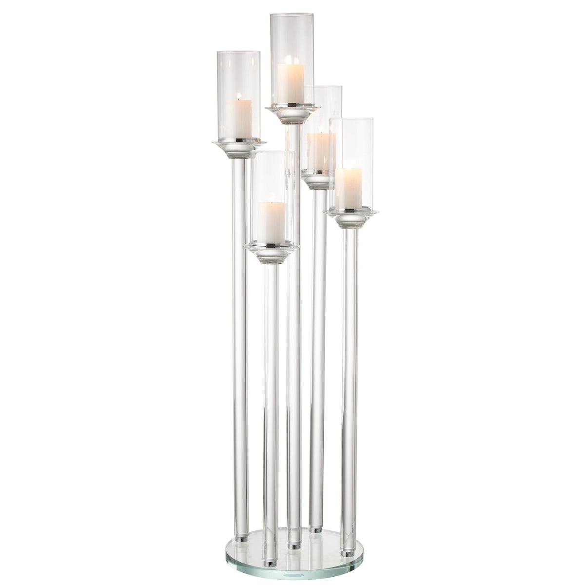 Portavelas 5 Cristal Grande Transparente H100cm J-Line