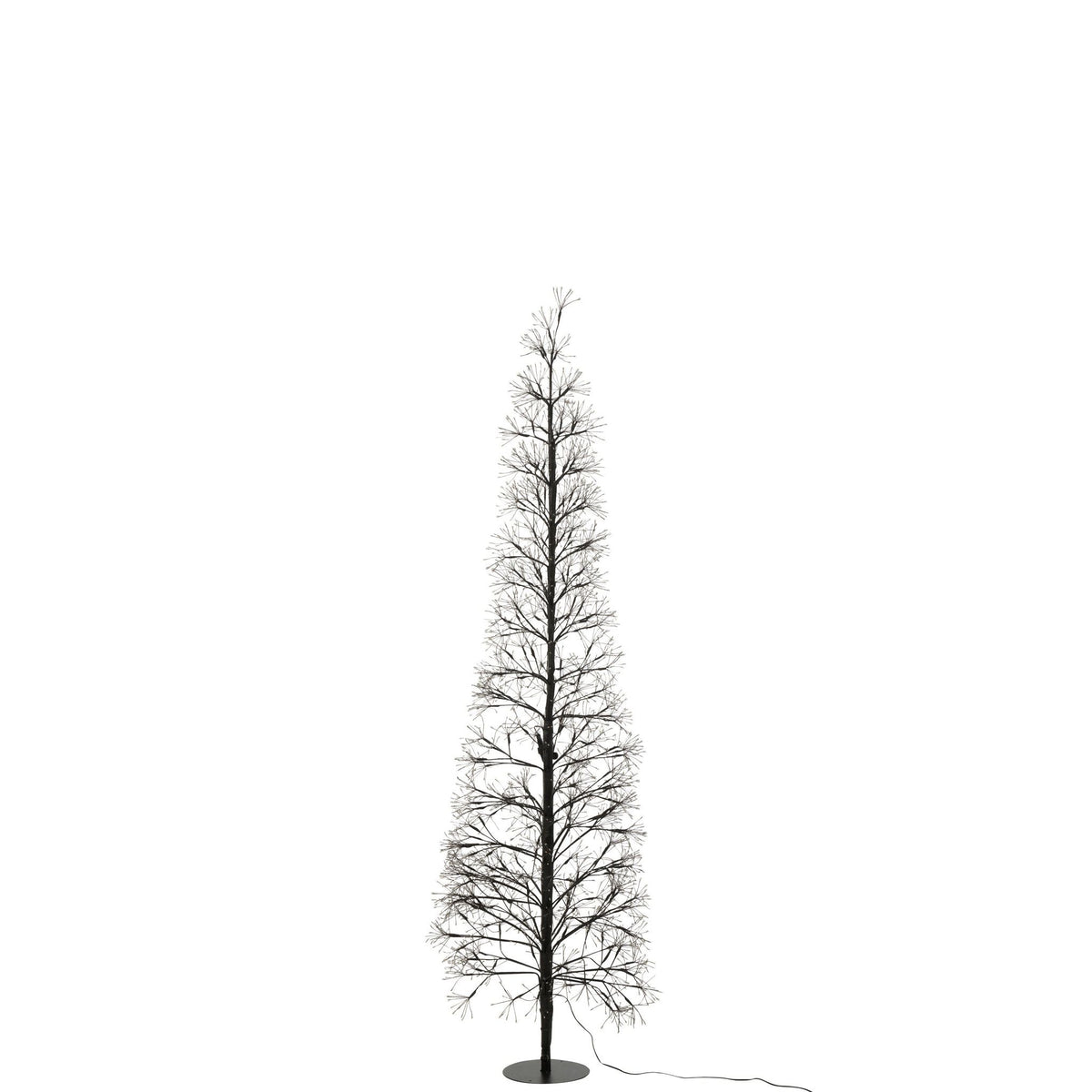 Kerstboom Led Multicolor Lichten Metaal Zwart Large H180cm van J-Line, in een feestelijk gestylede setting