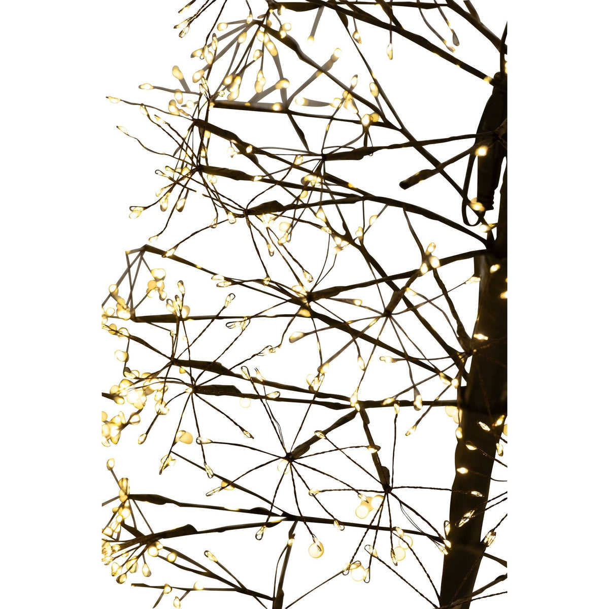 Kerstboom Led Warm Witte Lichten Ijzer Zwart Extra Large H240cm van J-Line, in een feestelijk gestylede setting