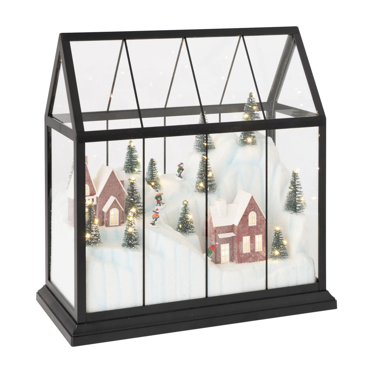 Pueblo navideño de vidrio LED multicolor Large J-Line