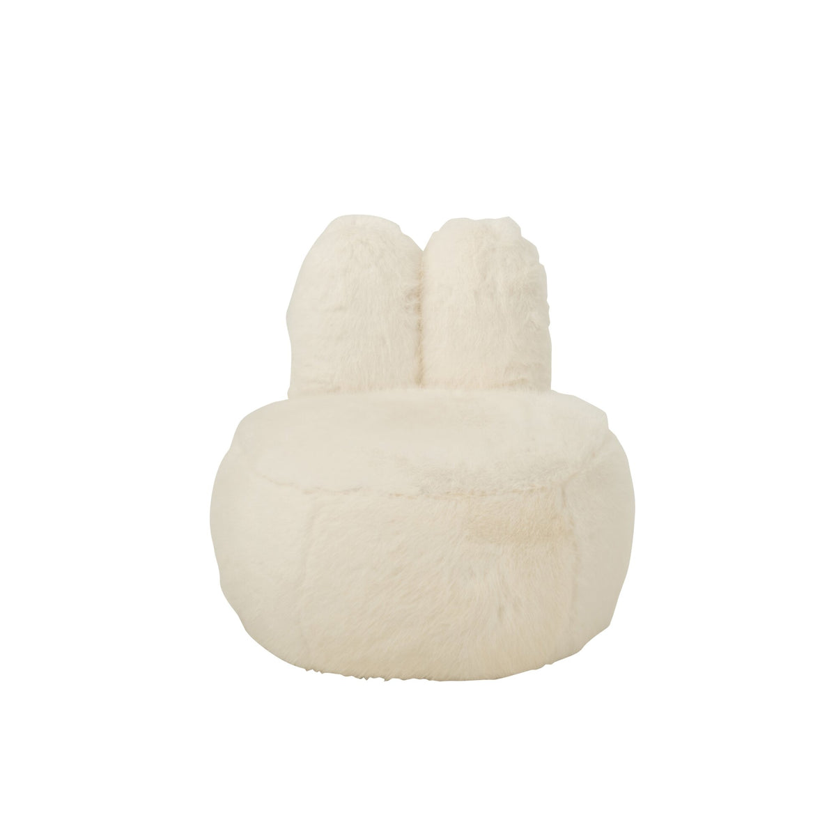 Taburete de piel sintética con orejas de conejo, madera blanca J-Line