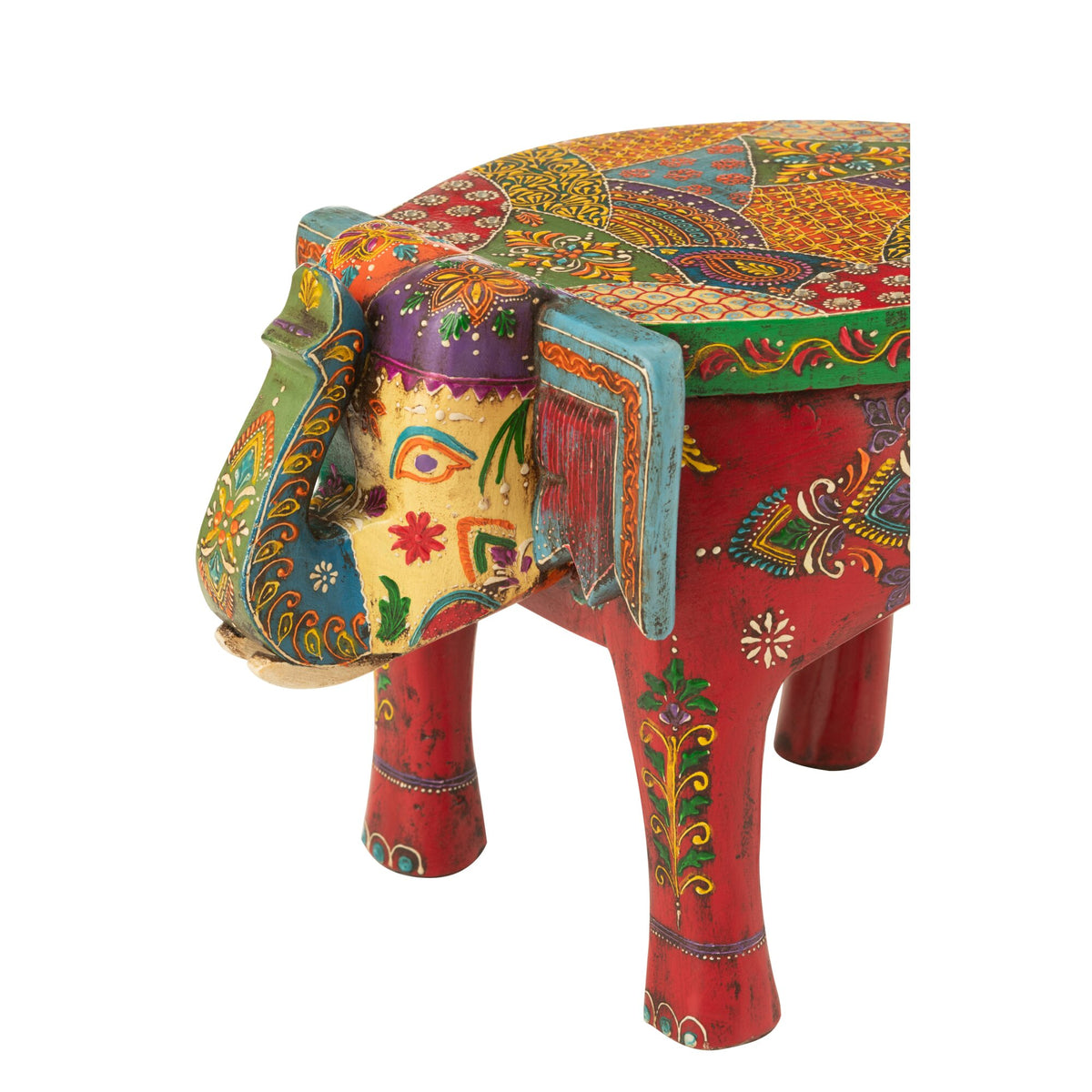 Taburete Elefante Delhi Madera de Mango Mix J-Line