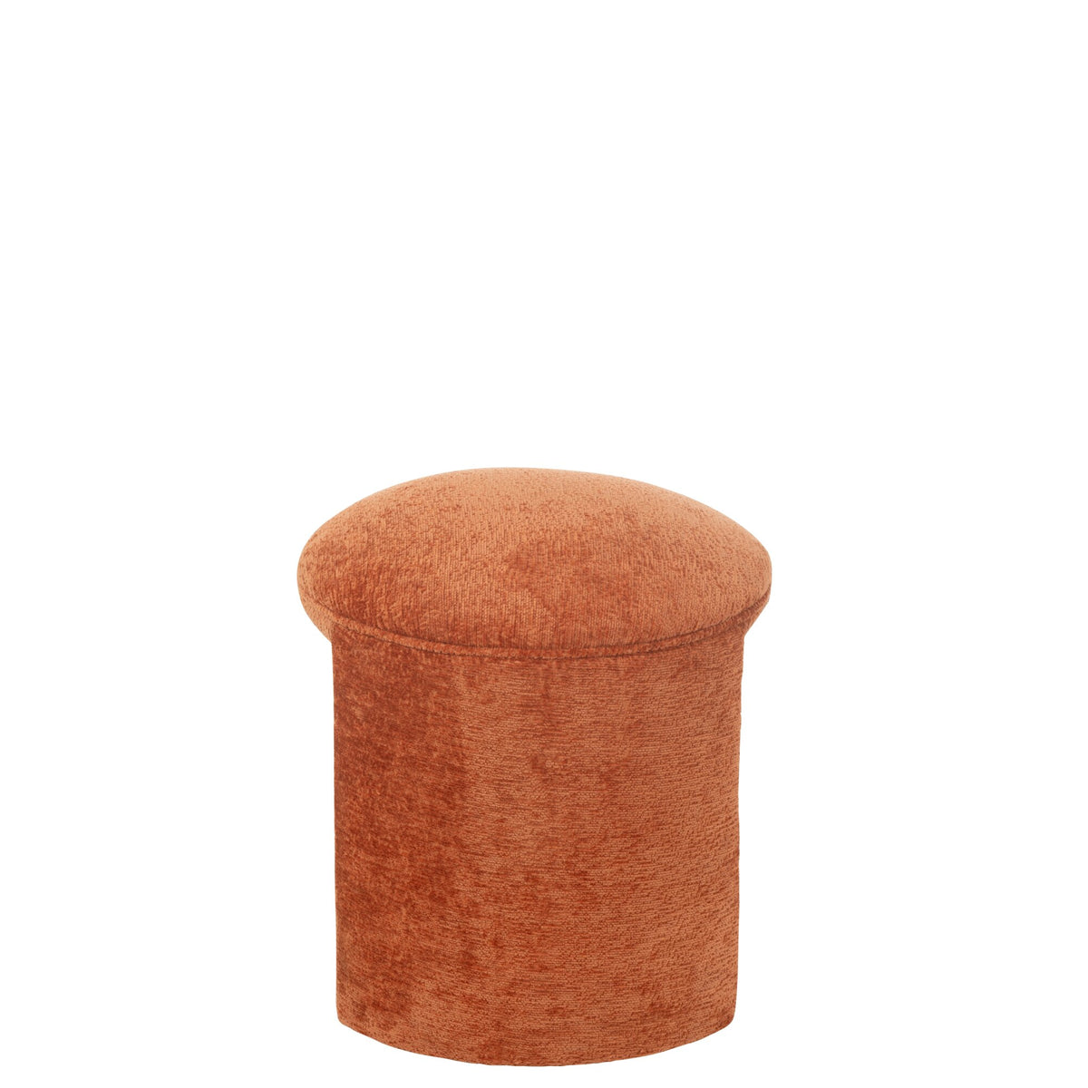 Taburete redondo de tela naranja óxido J-Line
