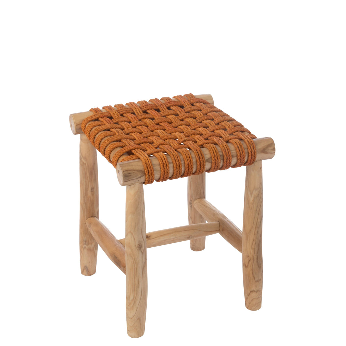 Taburete de madera de teca naranja J-Line