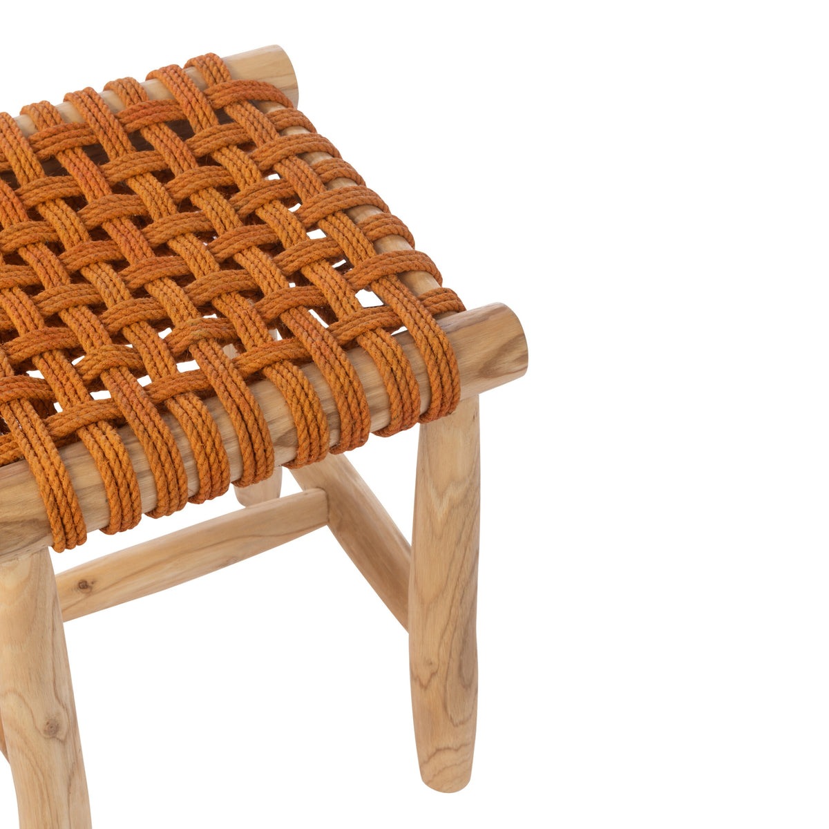 Taburete de madera de teca naranja J-Line