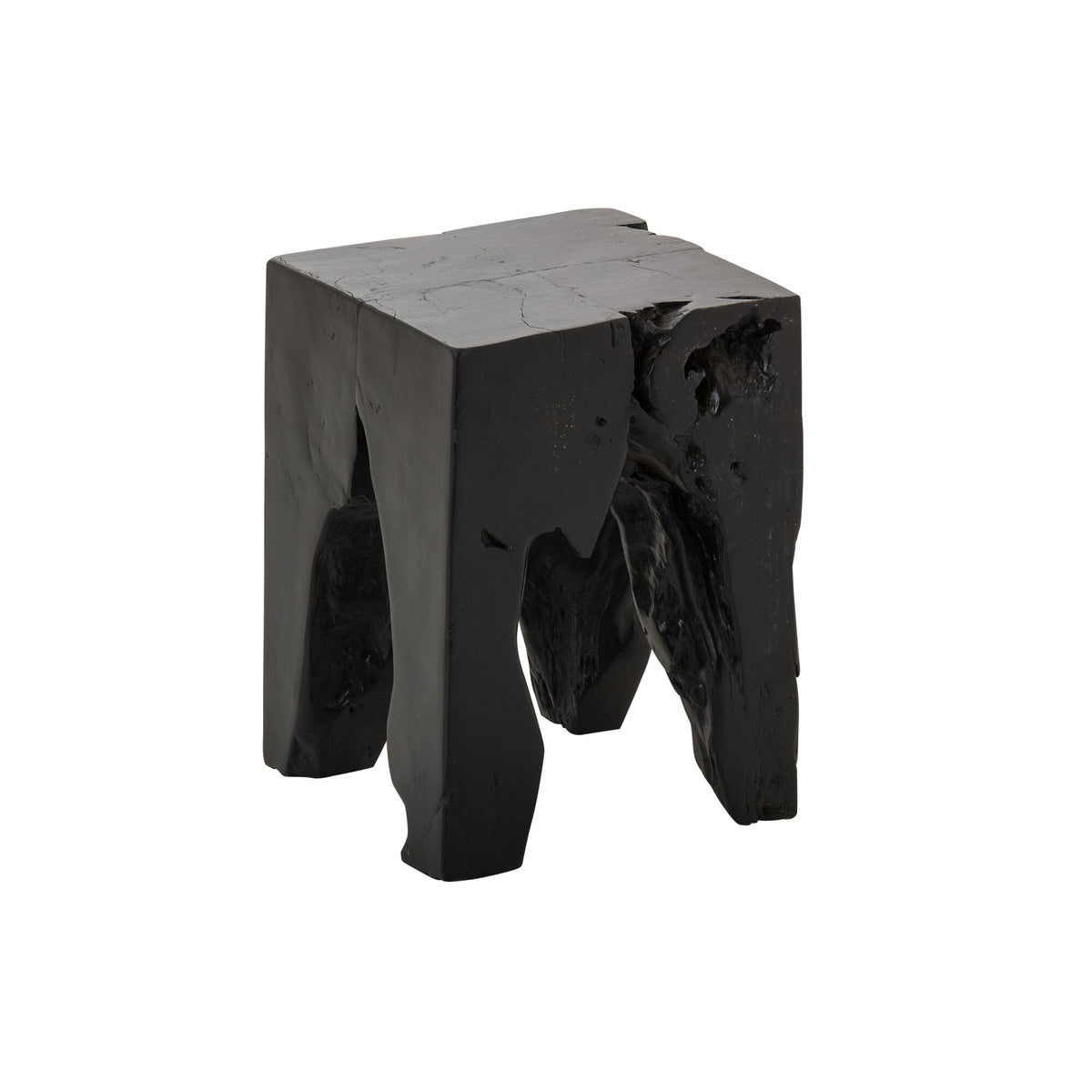 Taburete de madera de teca negro J-Line