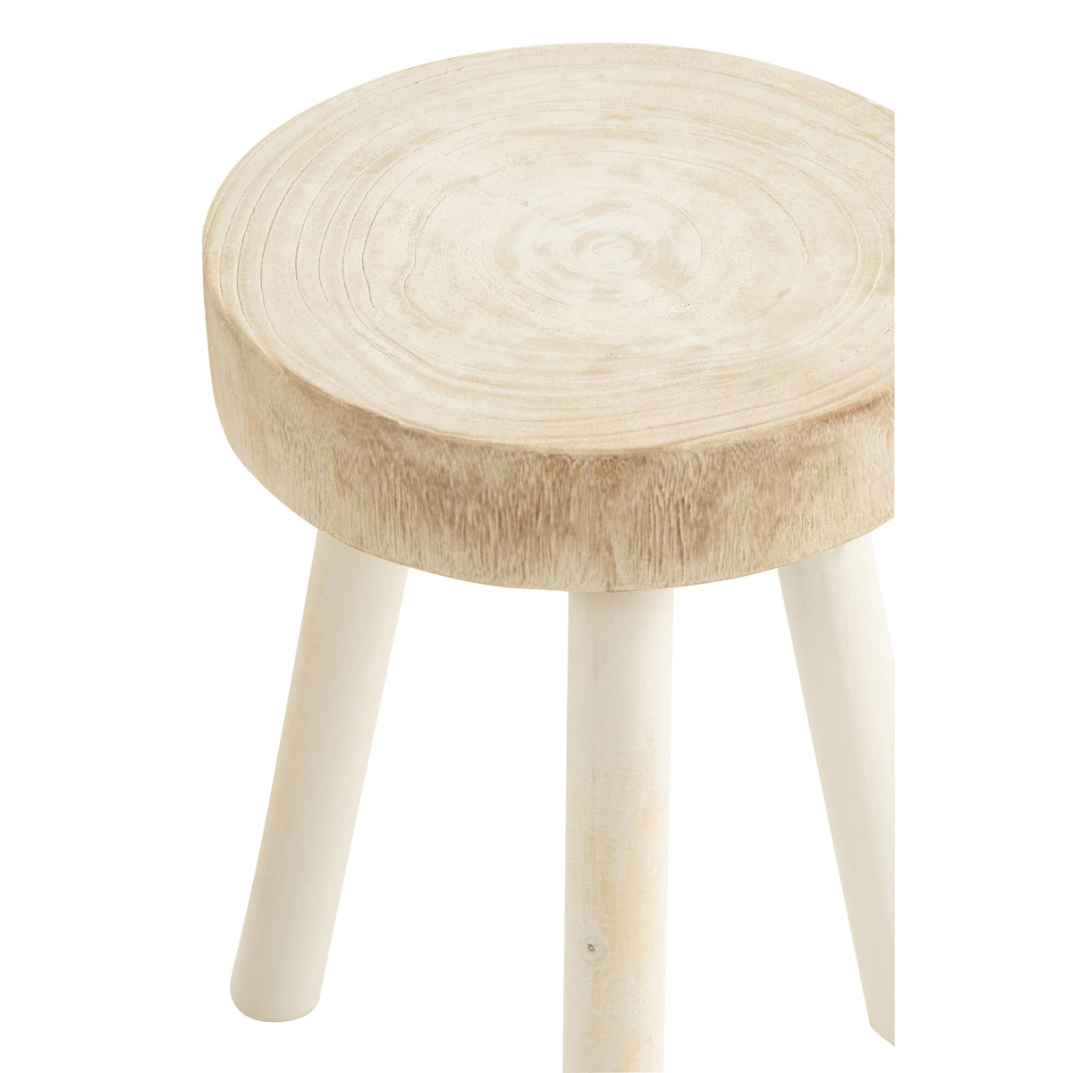 Taburetes de madera de paulownia blancos, juego de 2, J-Line