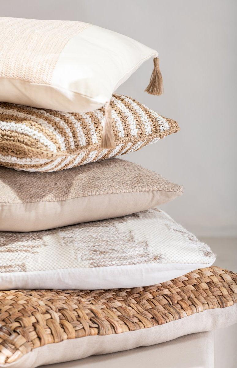 Kussen Strepen Mendong Wit - Kussen - J-Line - livinglovely.nl
