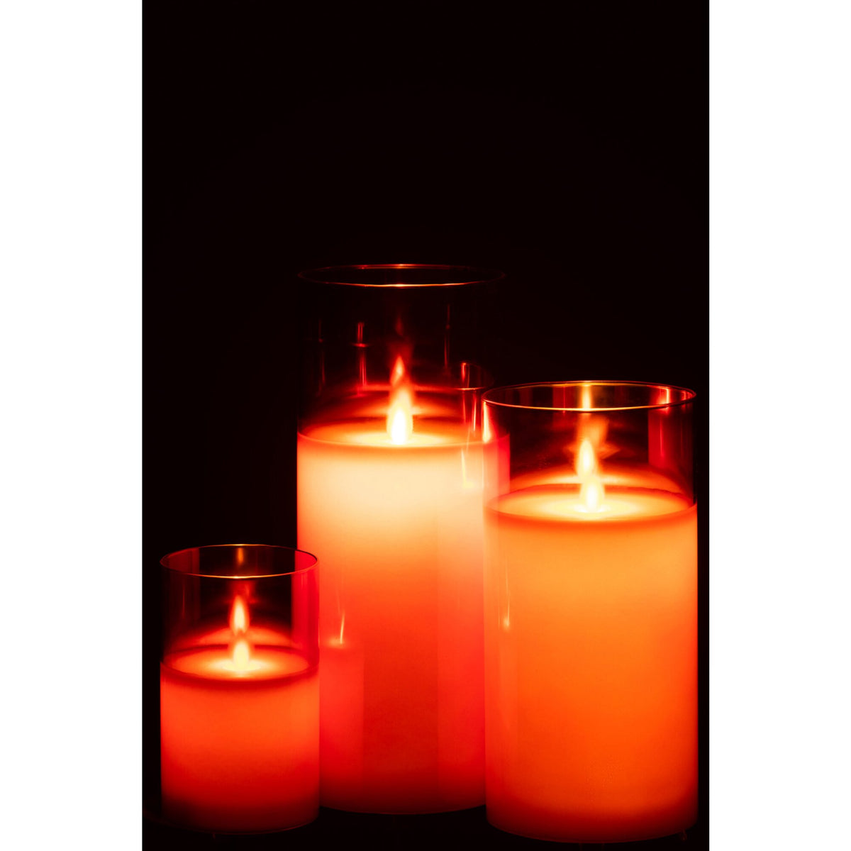 Lámpara LED Vidrio Brillante Rojo Grande