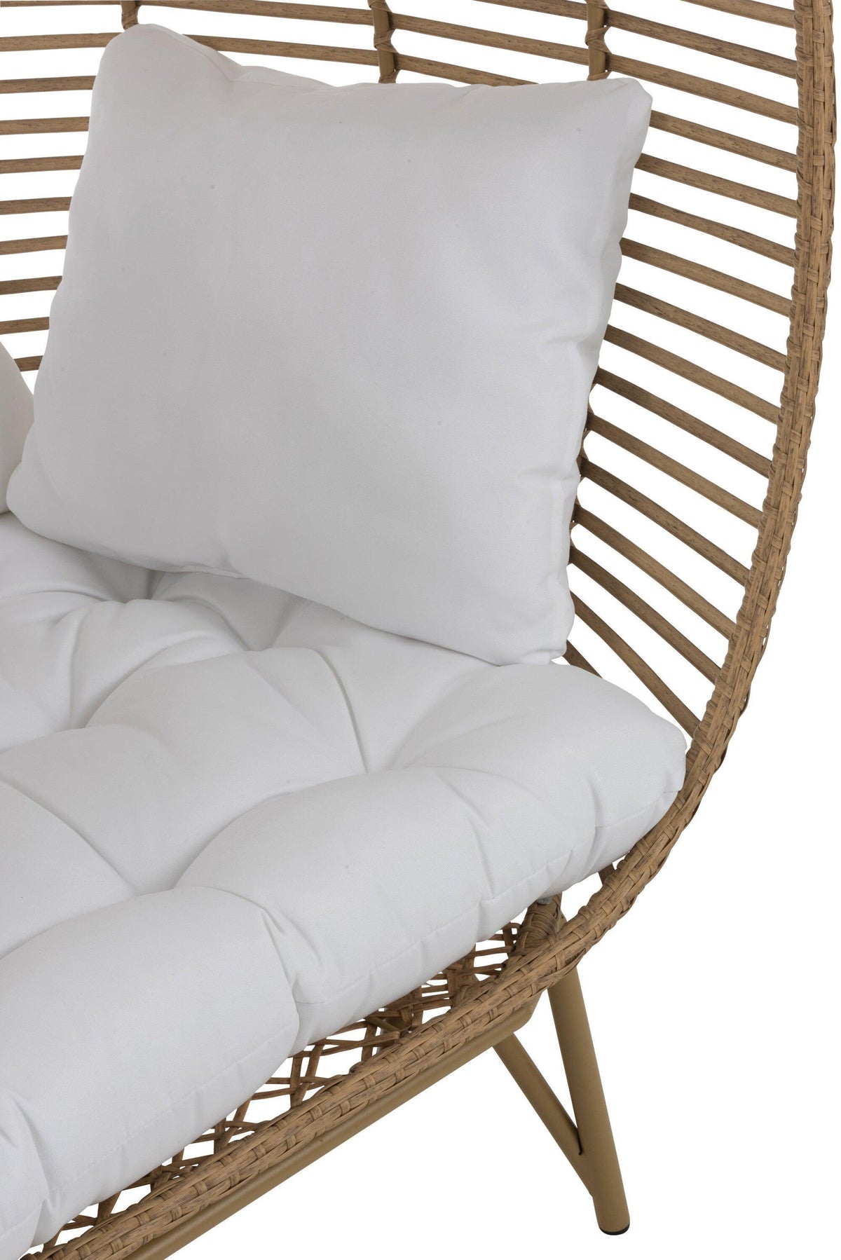 Loungestoel Ovaal Staal Naturel 115x110x148cm - Outdoor loungestoel - J-Line - livinglovely.nl