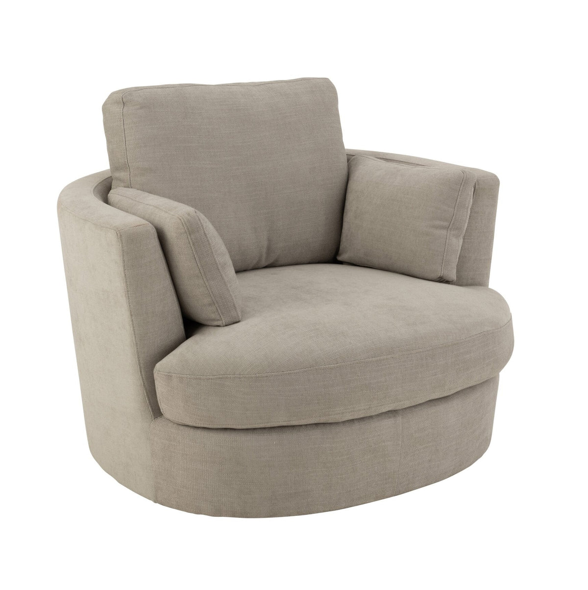 Sillón giratorio de madera/textil gris - J-Line