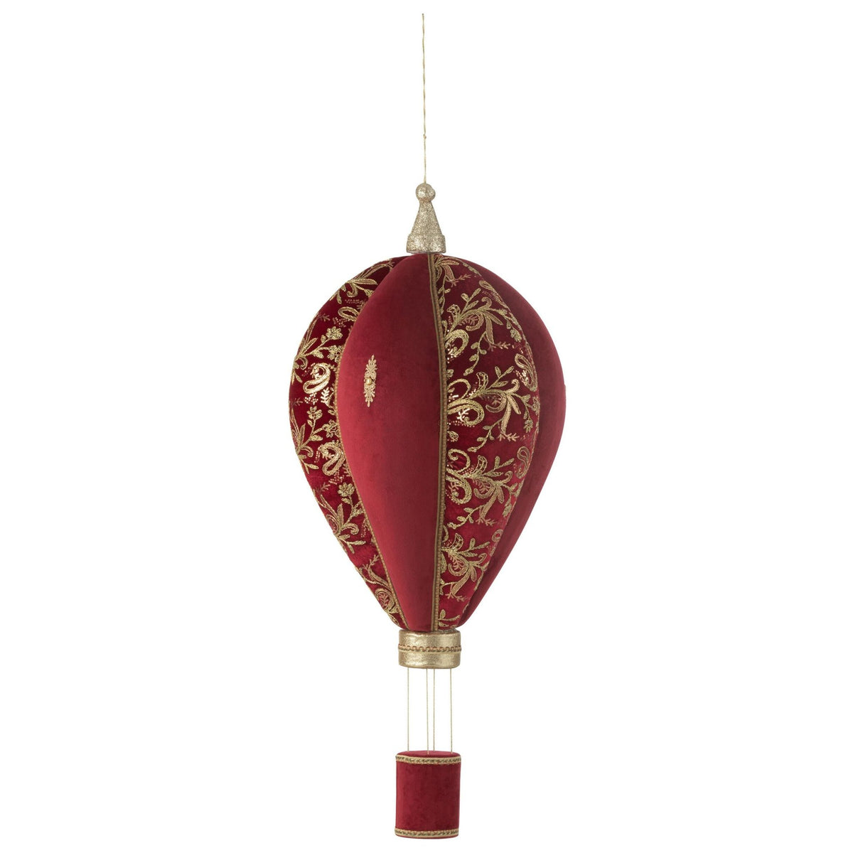Decoración de globo aerostático Rojo/Dorado Grande Ø49cm x Al.125cm J-Line