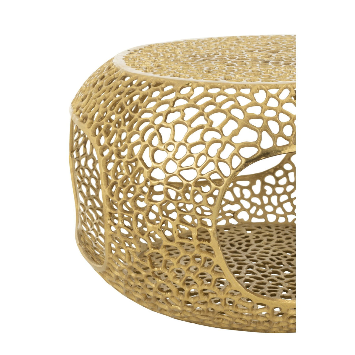 Mesa de centro de aluminio dorado de lujo Small J-Line