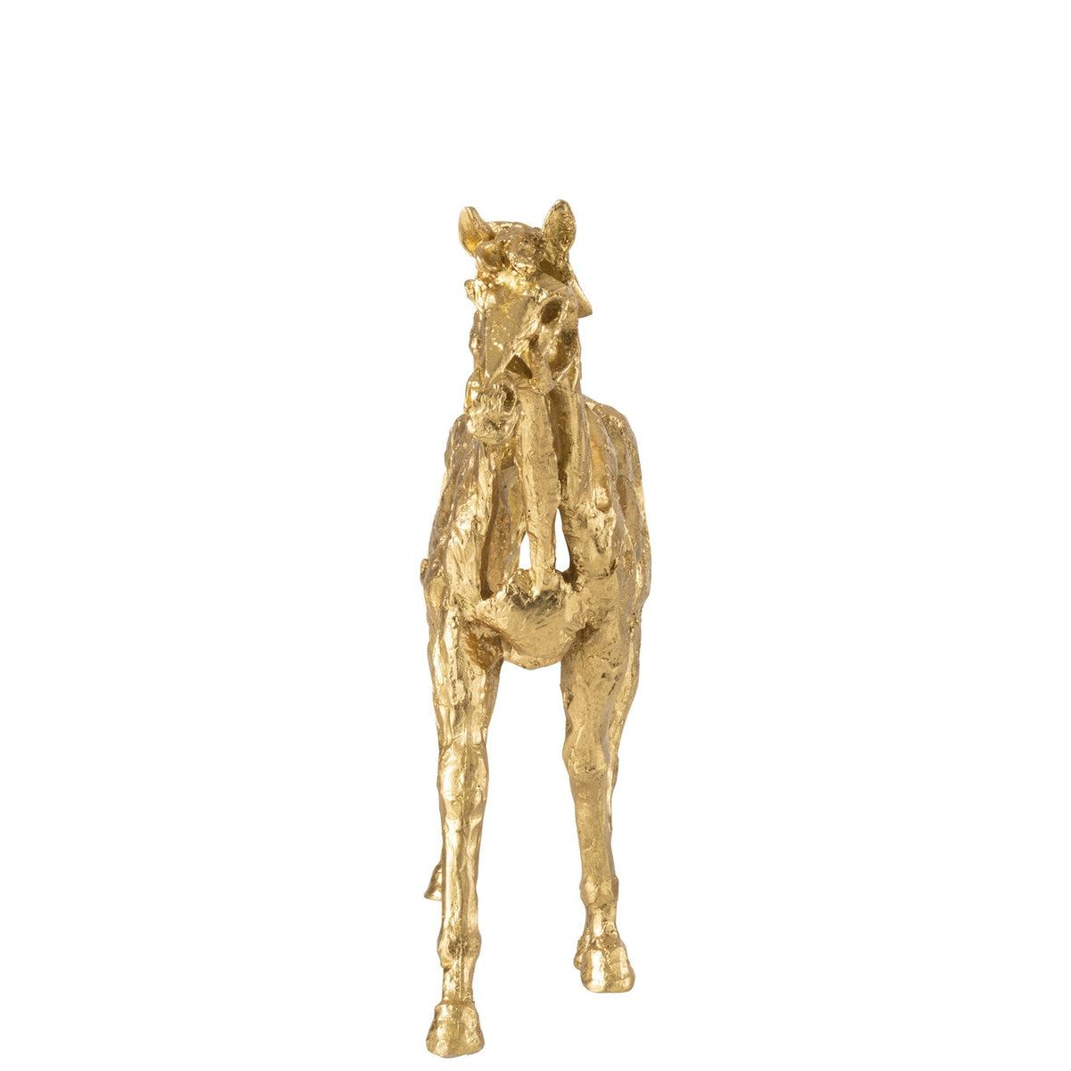 Caballo Corriendo Polirresina Color Dorado Pequeño J-Line