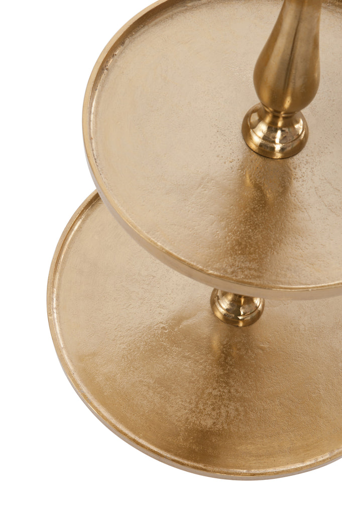 Plateau 3 Niveaus Rond Aluminium Goud - Keukenaccessoire - J-Line - livinglovely.nl