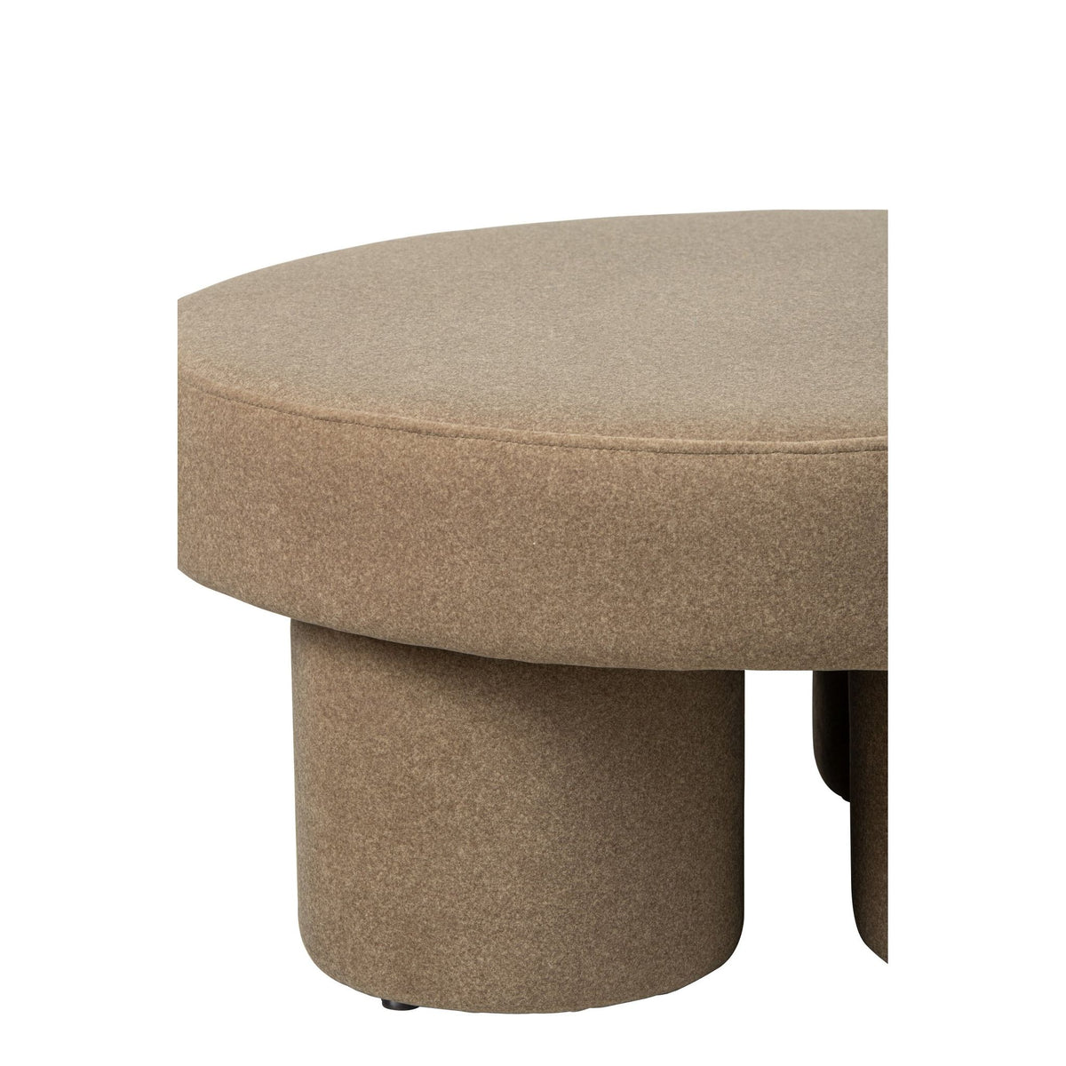 Puf Con Patas Multiplex/Tela Beige Grande J-Line