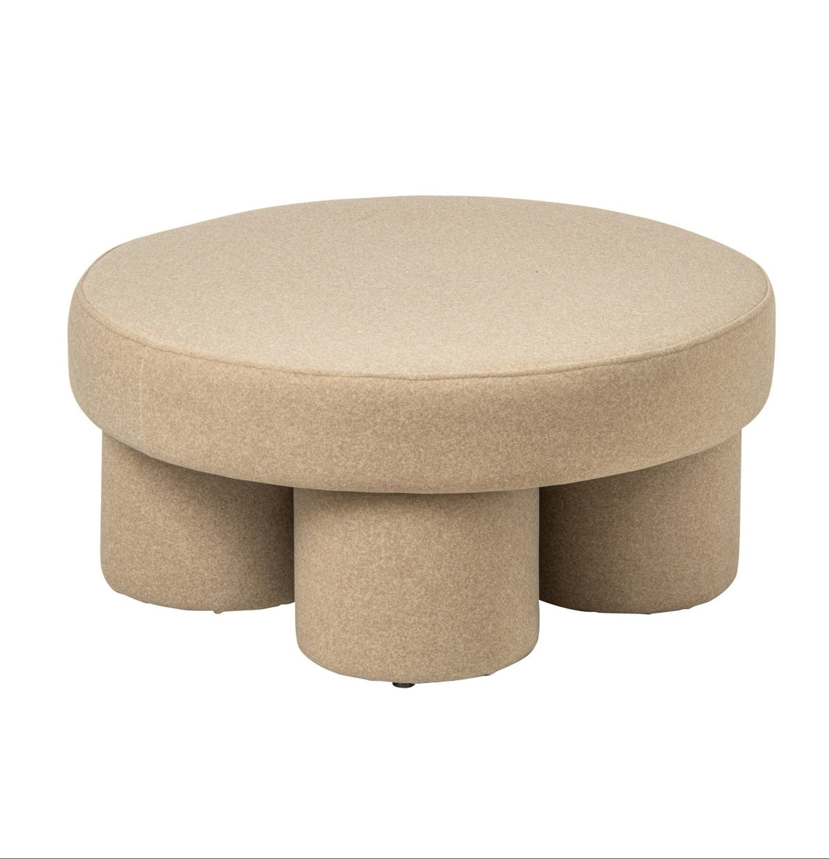Puf Con Patas Multilaminado/Tela Beige Claro Grande J-Line