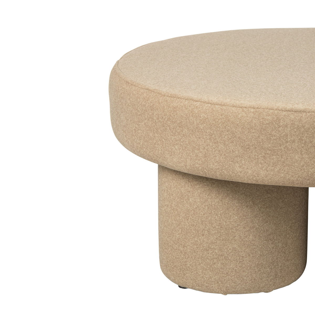 Puf Con Patas Multilaminado/Tela Beige Claro Grande J-Line