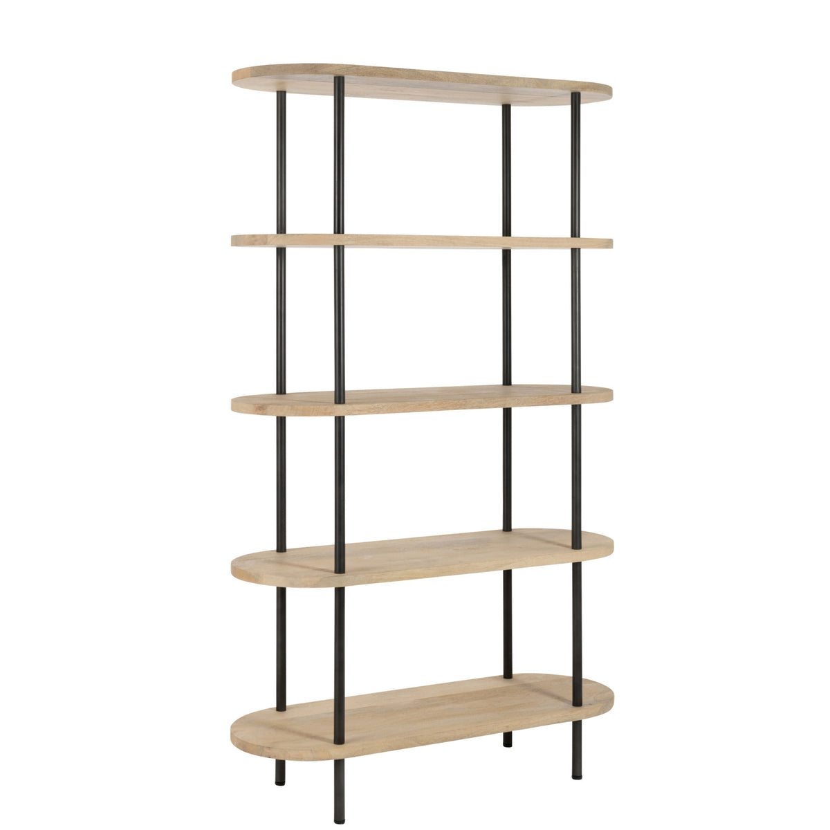 Estantería Eli 5 Estantes Madera de Mango/Hierro Natural/Gris J-Line