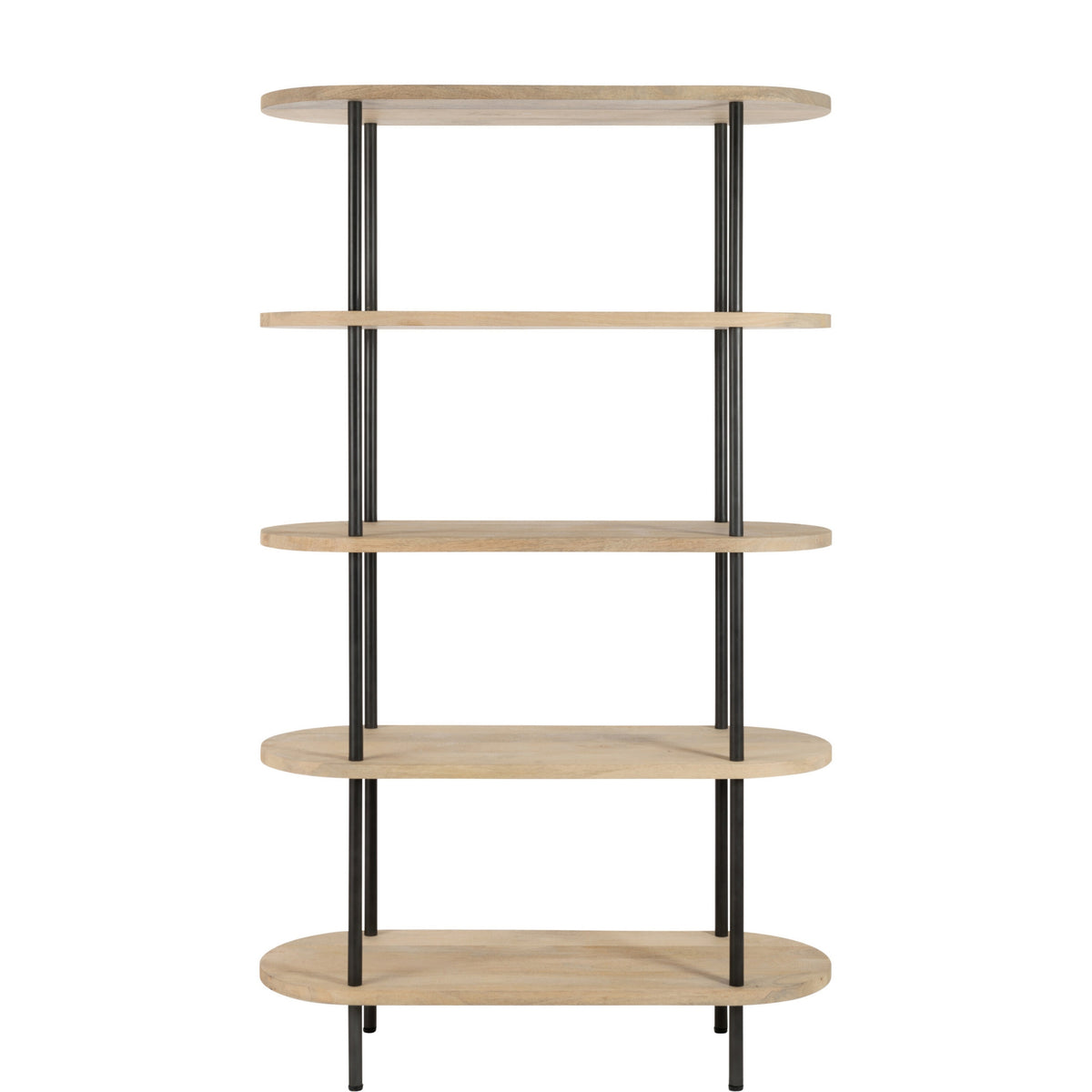 Estantería Eli 5 Estantes Madera de Mango/Hierro Natural/Gris J-Line