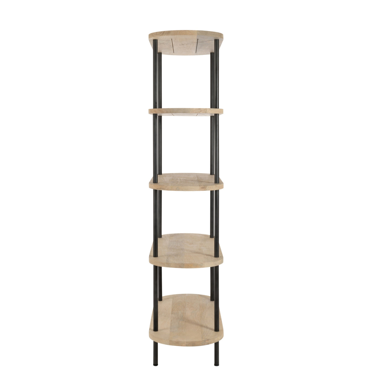 Estantería Eli 5 Estantes Madera de Mango/Hierro Natural/Gris J-Line