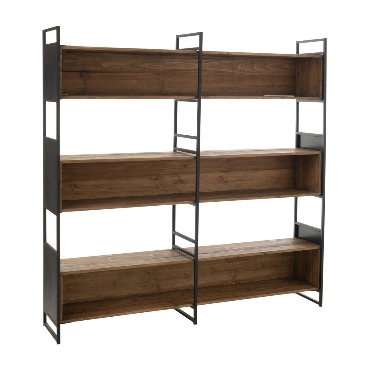 Estantería Rústica de Madera Reciclada Negro/Natural Large J-Line