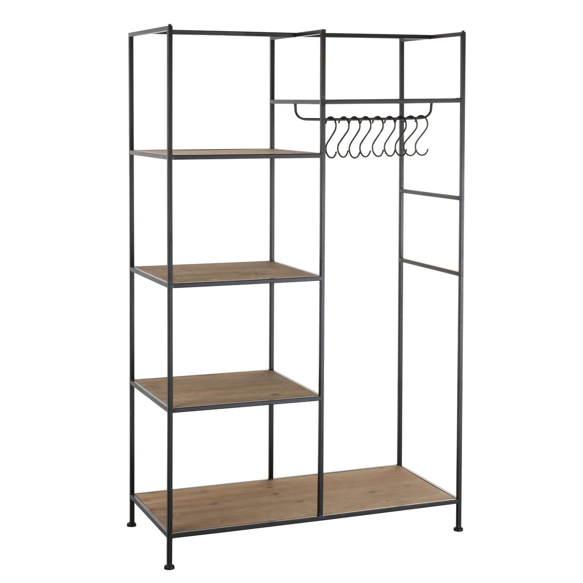 Estante para textiles de metal/madera negro J-Line