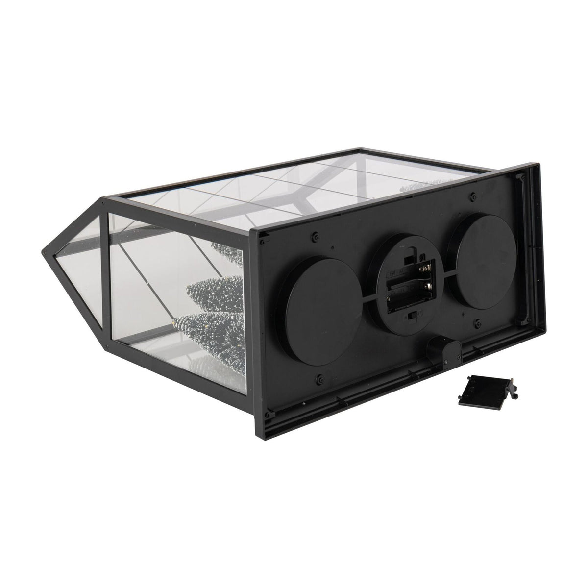 Reno LED con árboles, cristal multicolor, grande, línea J