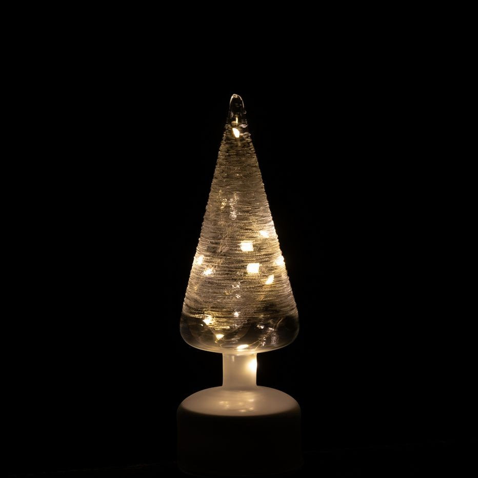 Lámpara LED de pie giratoria de cristal blanco/transparente, set de 2, J-Line