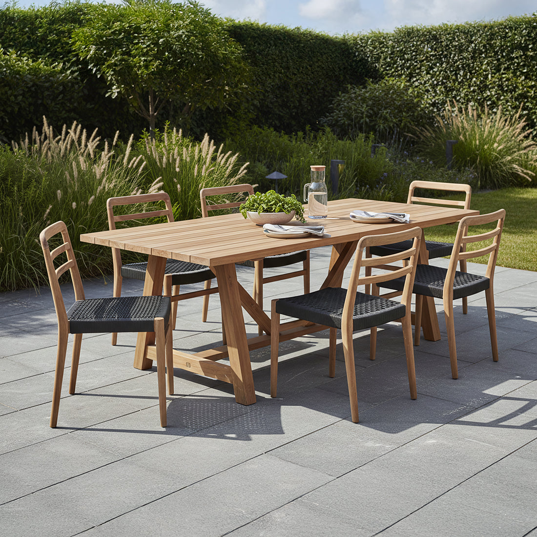 Mesa de jardín Soleado 240 cm Madera de teca FSC reciclada Raw Materials
