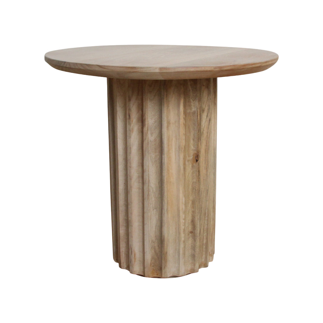 Mesa auxiliar Bullnose acanalada inversa natural Ø50 cm Raw Materials