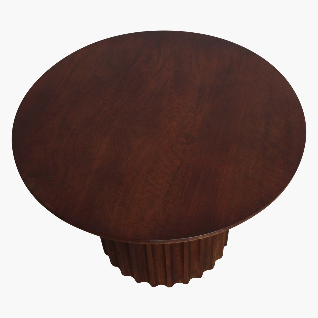 Mesa auxiliar Bullnose acanalada inversa marrón Ø55 cm Raw Materials
