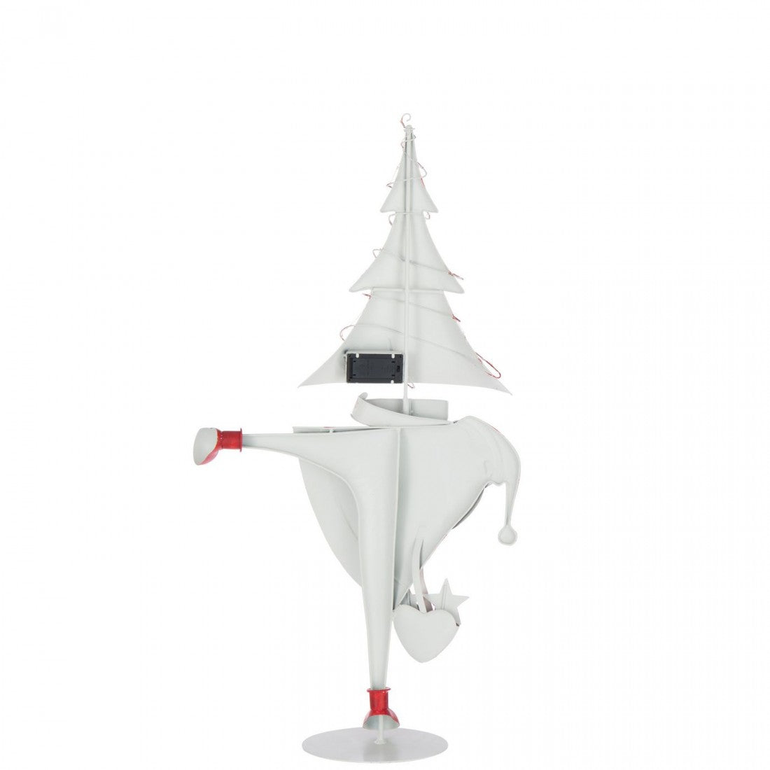 Árbol de Navidad LED de hierro rojo navideño/blanco, grande, 77,5 cm, J-Line