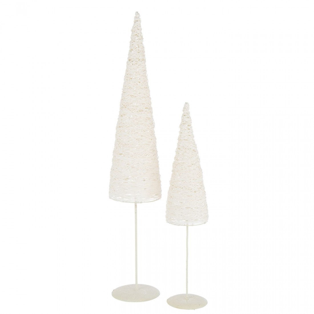 Árbol de Navidad sobre Pie Metal/Papel Blanco Set de 2 J-Line