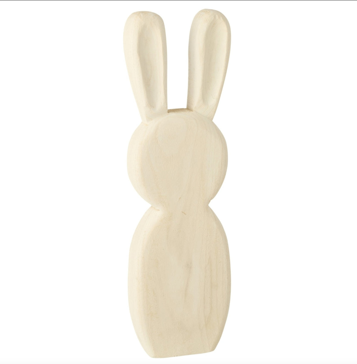 Set de 2 conejos de pie en madera de paulownia blanca J-Line